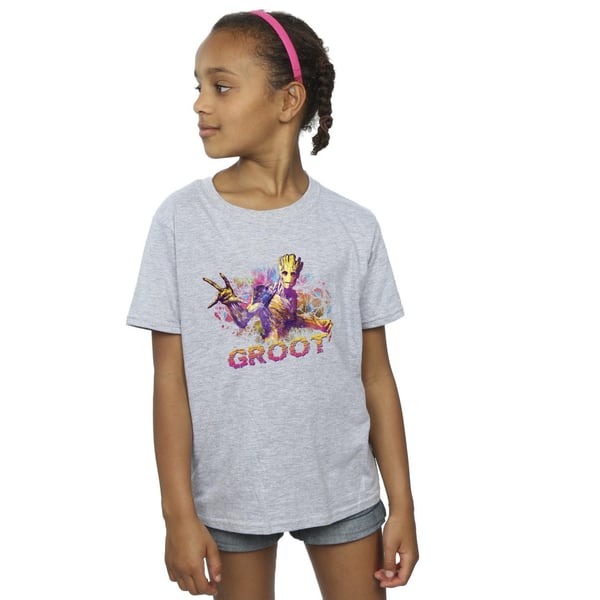 Marvel Girls Guardians Of The Galaxy Abstract Groot Cotton T-Shirt