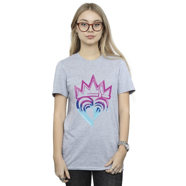 Disney Womens/Ladies Descendants Pink Crown Cotton Boyfriend T-Shirt