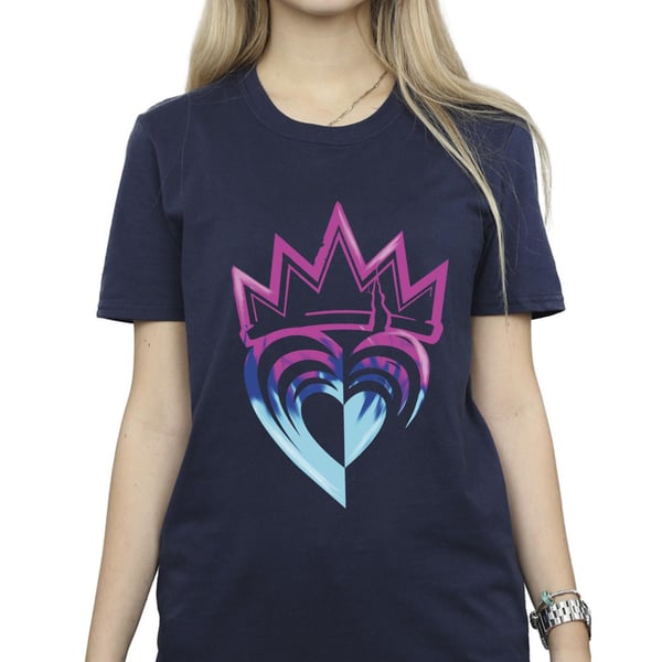 Disney Womens/Ladies Descendants Pink Crown Cotton Boyfriend T-Shirt