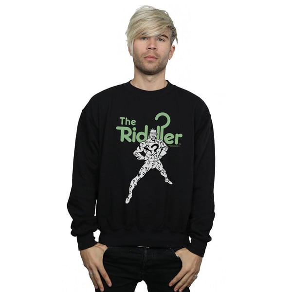 DC Comics Mens The Riddler Mono Action Pose Sweatshirt