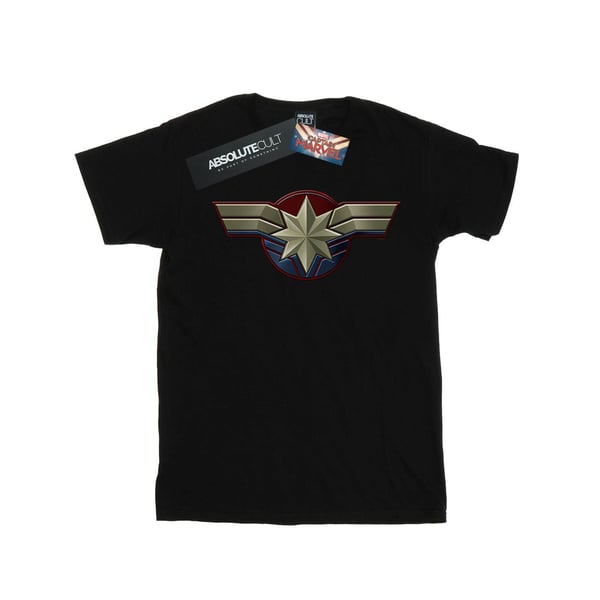 Marvel Mens Captain Marvel Chest Emblem T-Shirt