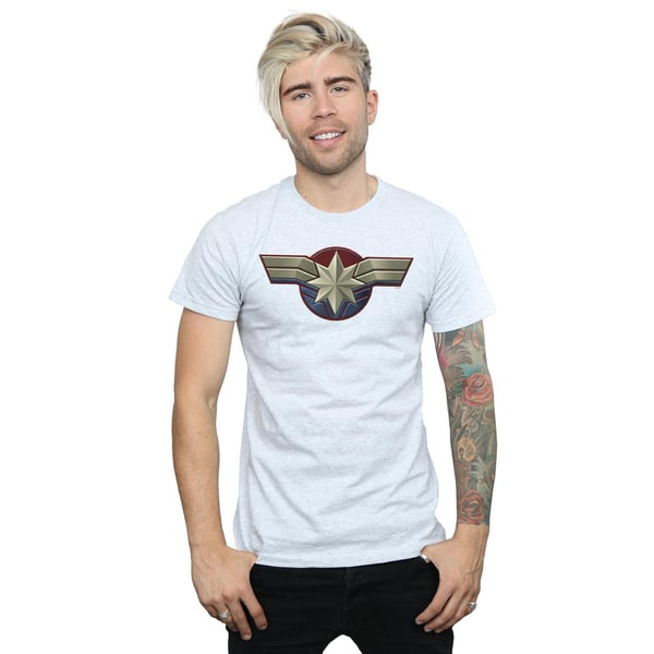 Marvel Mens Captain Marvel Chest Emblem T-Shirt