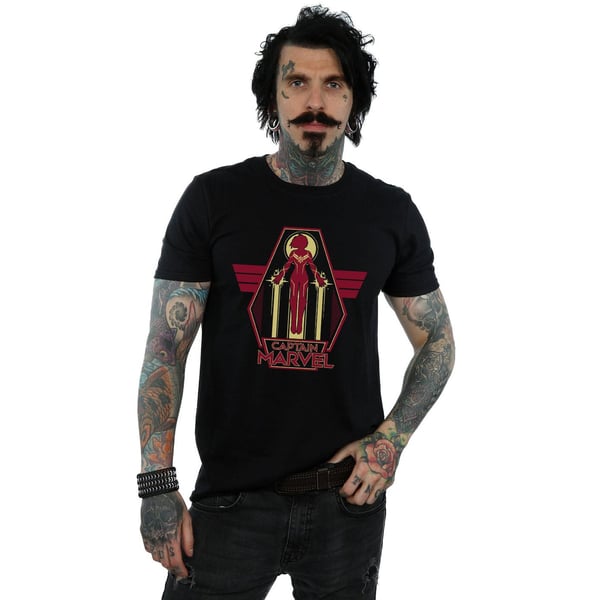 Marvel Mens Captain Marvel Flying Warrior T-Shirt