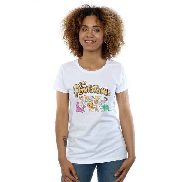 The Flintstones Womens/Ladies Group Distressed Cotton T-Shirt