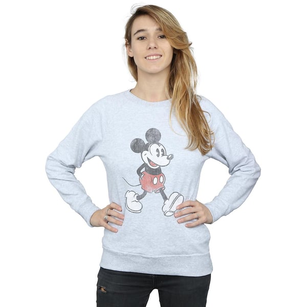 Disney Womens/Ladies Walking Mickey Mouse Heather Sweatshirt