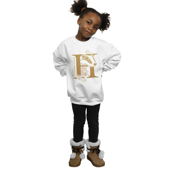 Harry Potter Girls Hufflepuff Glitter Sweatshirt