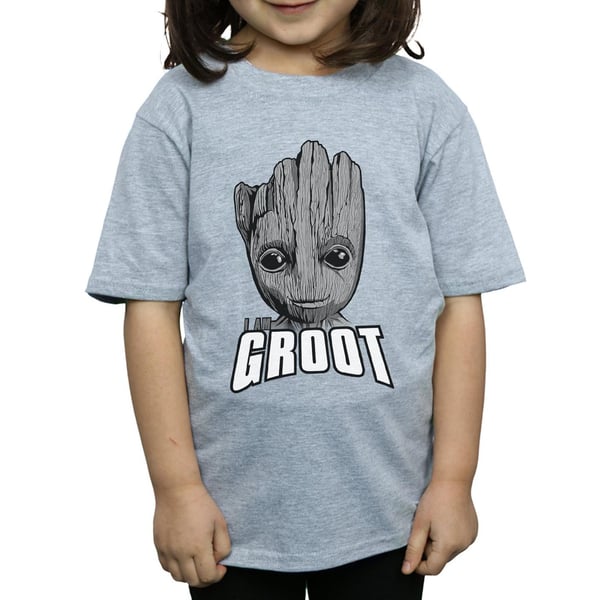 Marvel Girls Guardians Of The Galaxy Groot Face Cotton T-Shirt