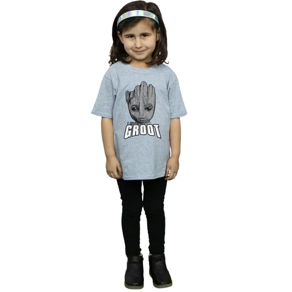 Marvel Girls Guardians Of The Galaxy Groot Face Cotton T-Shirt