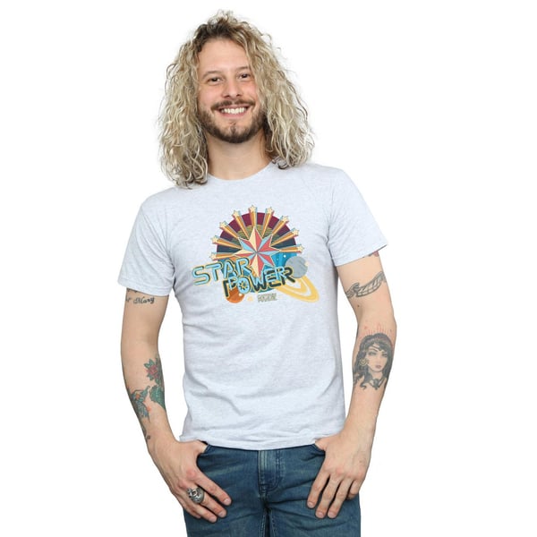 Marvel Mens Captain Marvel Star Power T-Shirt