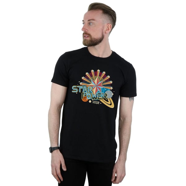 Marvel Mens Captain Marvel Star Power T-Shirt