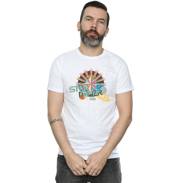 Marvel Mens Captain Marvel Star Power T-Shirt