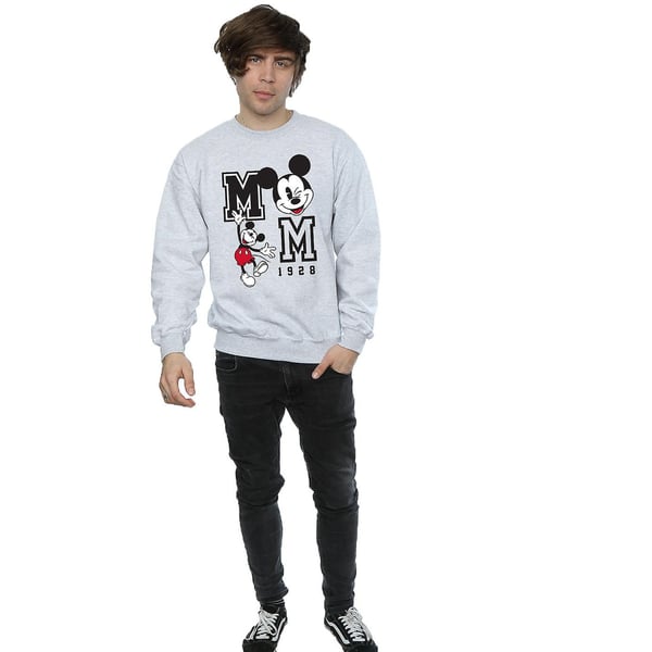 Disney Mens Jump And Wink Mickey Mouse Sweatshirt