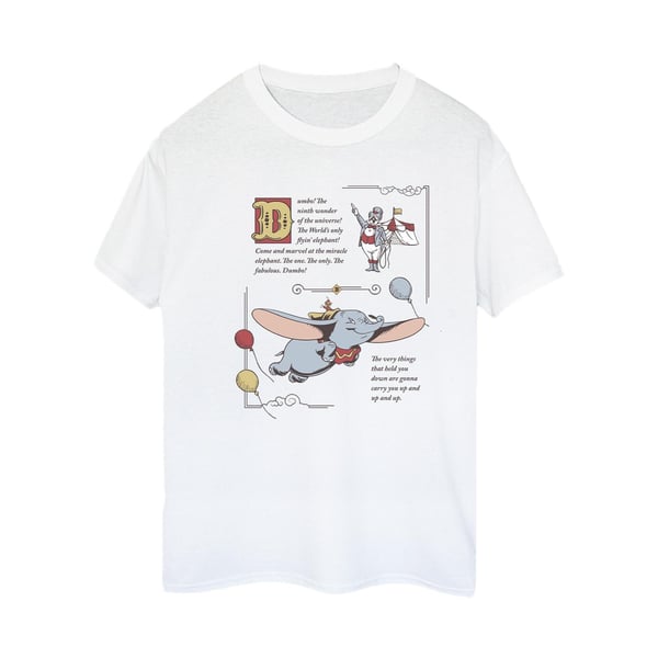 Disney Womens/Ladies Dumbo Story Book Page Cotton Boyfriend T-Shirt