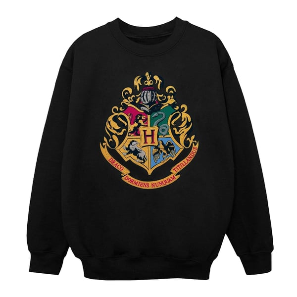 Harry Potter Girls Hogwarts Crest Gold Ink Sweatshirt