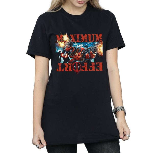 Marvel Womens/Ladies Deadpool Maximum Effort Cotton Boyfriend T-Shirt