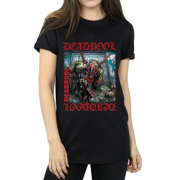 Marvel Womens/Ladies Deadpool Here Lies Deadpool Cotton Boyfriend T-Shirt