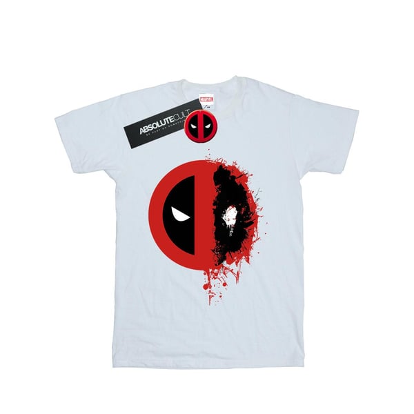 Marvel Dam/Dam Deadpool Split Splat Logo T-shirt i bomull i Boyfriend-modell