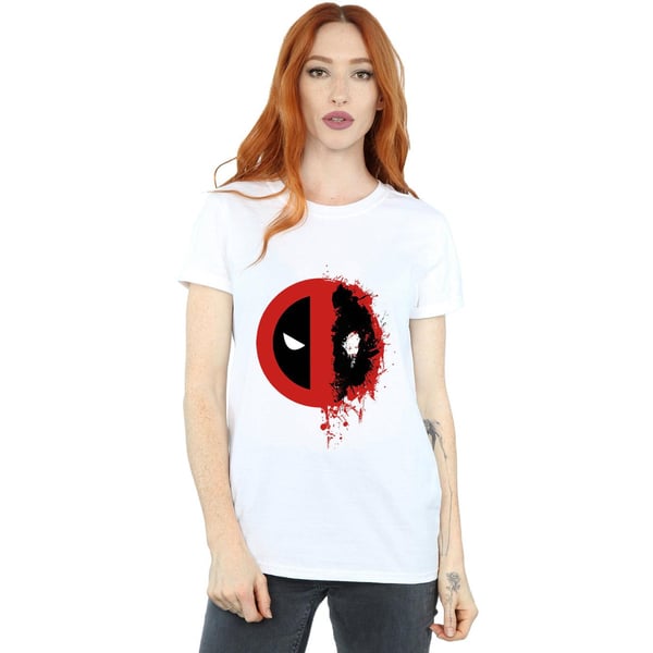 Marvel Womens/Ladies Deadpool Split Splat Logo Cotton Boyfriend T-Shirt
