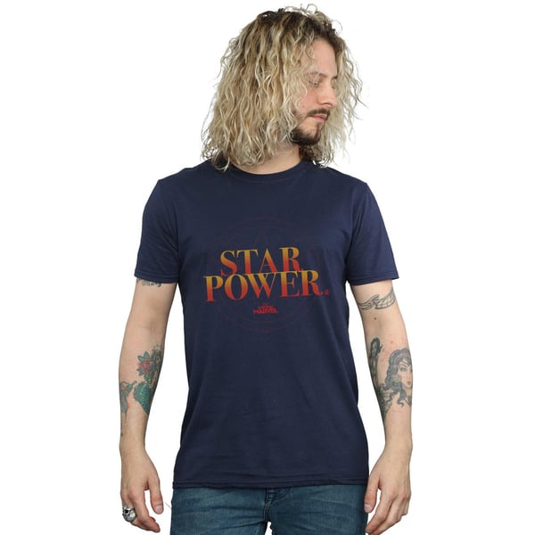 Marvel Mens Captain Marvel Star Power T-Shirt