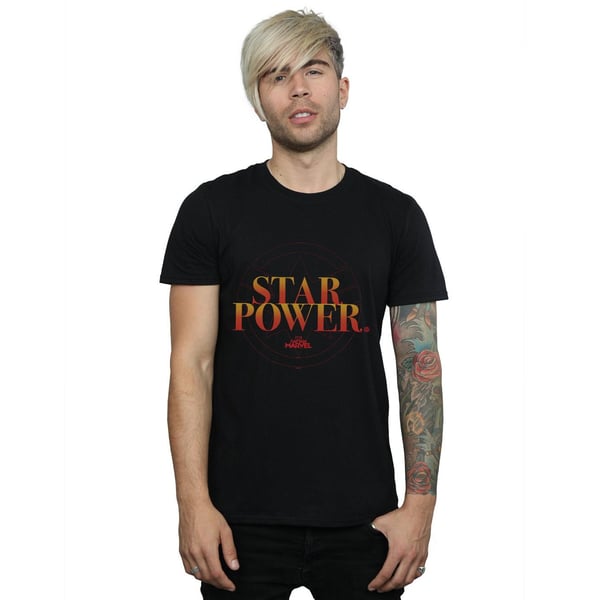 Marvel Mens Captain Marvel Star Power T-Shirt