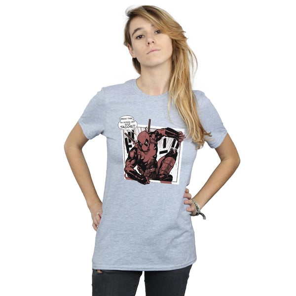 Marvel Womens/Ladies Deadpool Breaktime Tacos Cotton Boyfriend T-Shirt