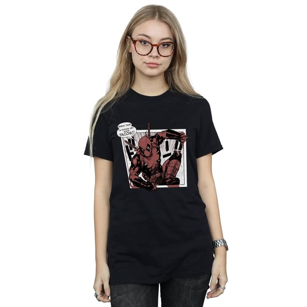 Marvel Womens/Ladies Deadpool Breaktime Tacos Cotton Boyfriend T-Shirt