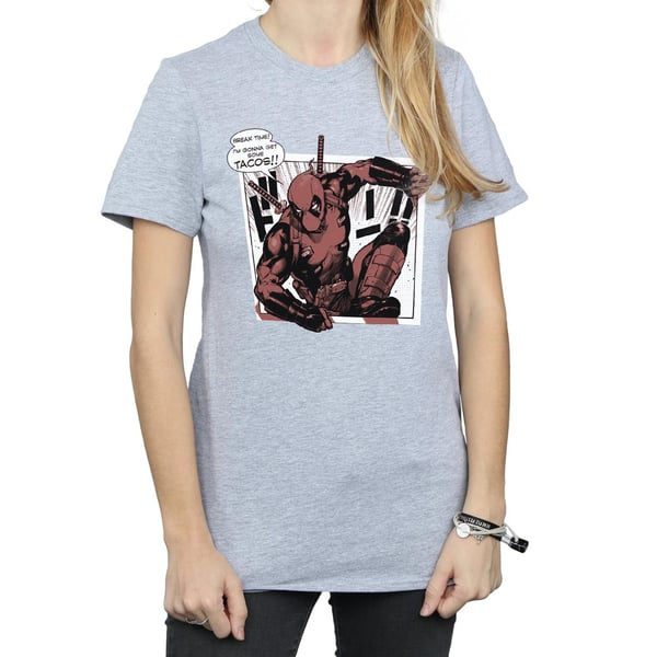 Marvel Womens/Ladies Deadpool Breaktime Tacos Cotton Boyfriend T-Shirt
