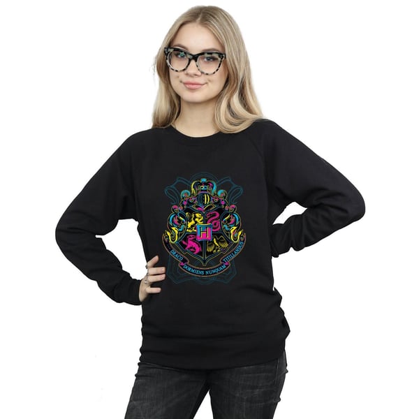 Harry Potter Womens/Ladies Neon Hogwarts Crest Sweatshirt