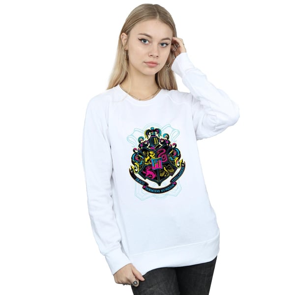 Harry Potter Womens/Ladies Neon Hogwarts Crest Sweatshirt