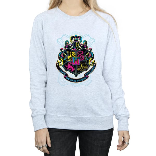Harry Potter Womens/Ladies Neon Hogwarts Crest Sweatshirt