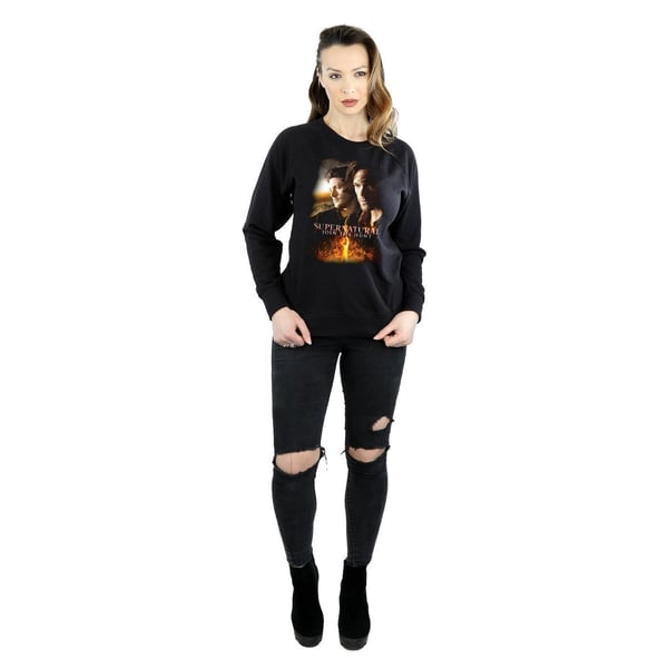 Supernatural Womens/Ladies Flaming Poster Sweatshirt