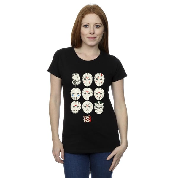 Friday The 13th Womens/Ladies Jason Masks Cotton T-Shirt