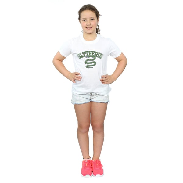 Harry Potter Girls Slytherin Sport Emblem Cotton T-Shirt