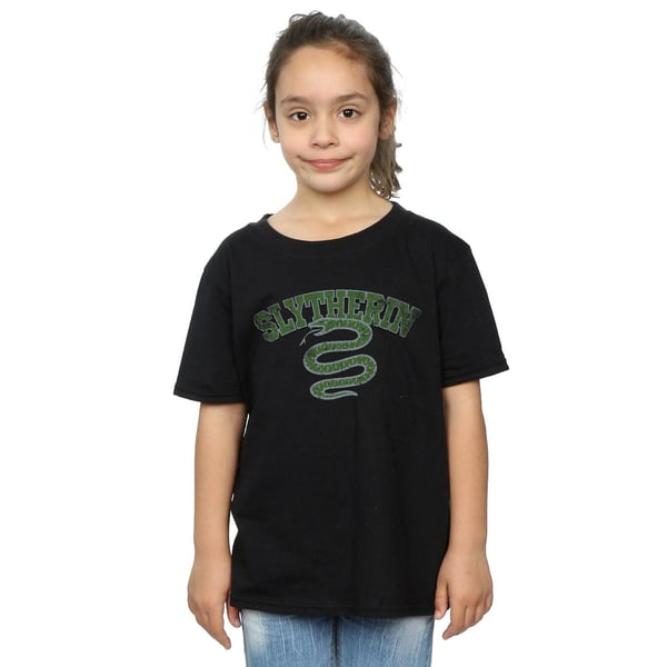 Harry Potter Girls Slytherin Sport Emblem Cotton T-Shirt
