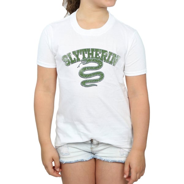 Harry Potter Girls Slytherin Sport Emblem Cotton T-Shirt