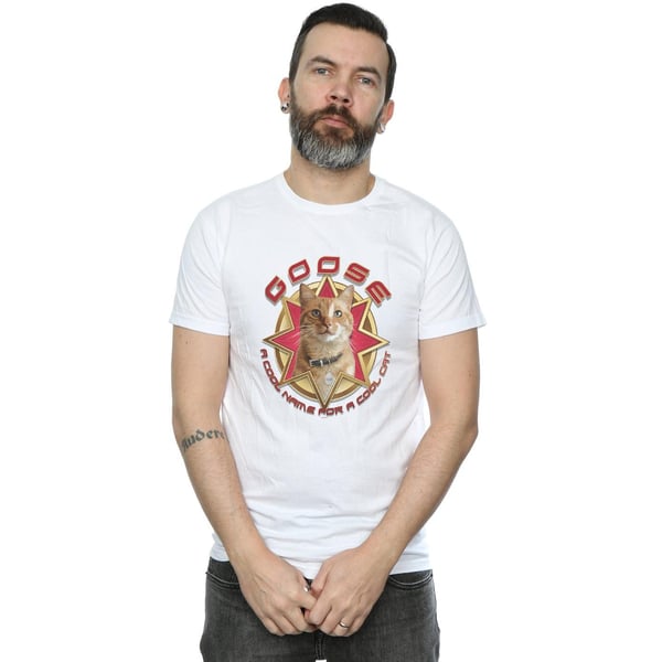 Marvel Mens Captain Marvel Goose Cool Cat T-Shirt