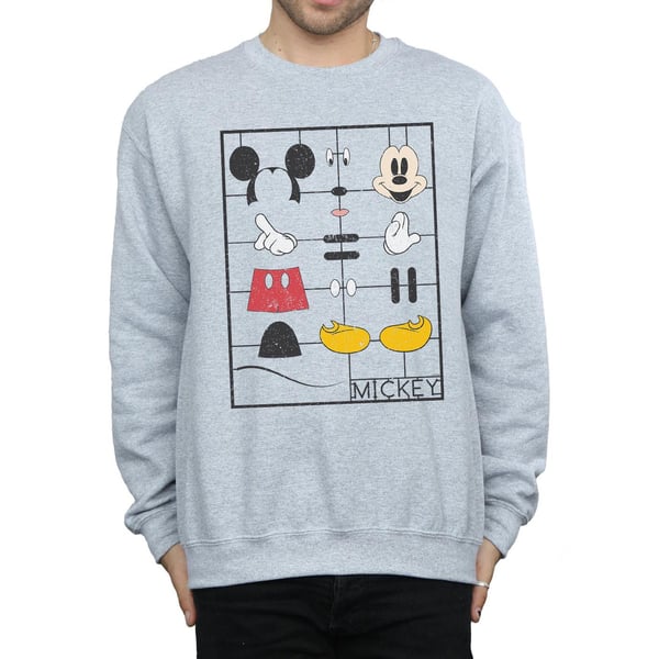 Disney Mens Mickey Mouse Construction Kit Sweatshirt