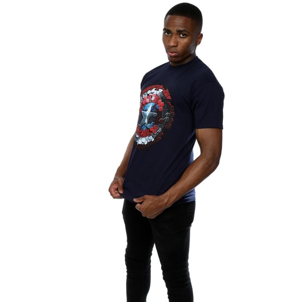 Marvel Mens Captain America Civil War Hex Shield T-Shirt