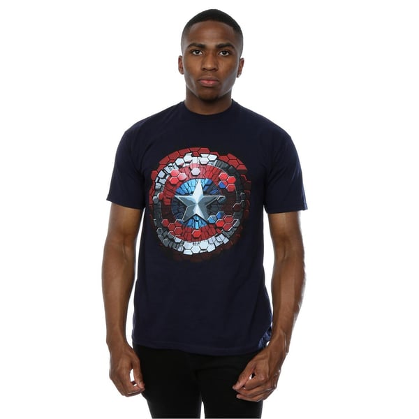 Marvel Mens Captain America Civil War Hex Shield T-Shirt