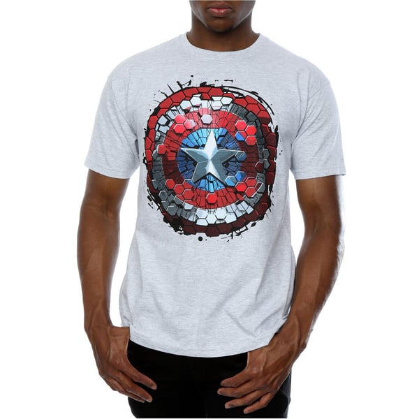 Marvel Mens Captain America Civil War Hex Shield T-Shirt