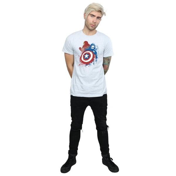Marvel Mens Captain America Civil War Painted Vs Iron Man T-Shirt