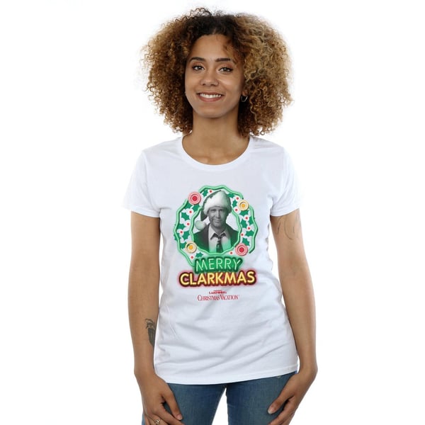 National Lampoon´s Christmas Vacation Womens/Ladies Greyscale Clarkmas Cotton T-Shirt