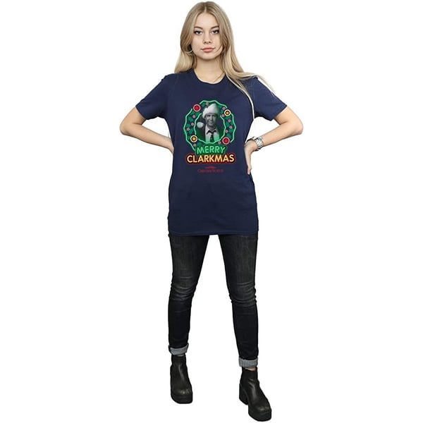 National Lampoon´s Christmas Vacation Womens/Ladies Greyscale Clarkmas Cotton T-Shirt