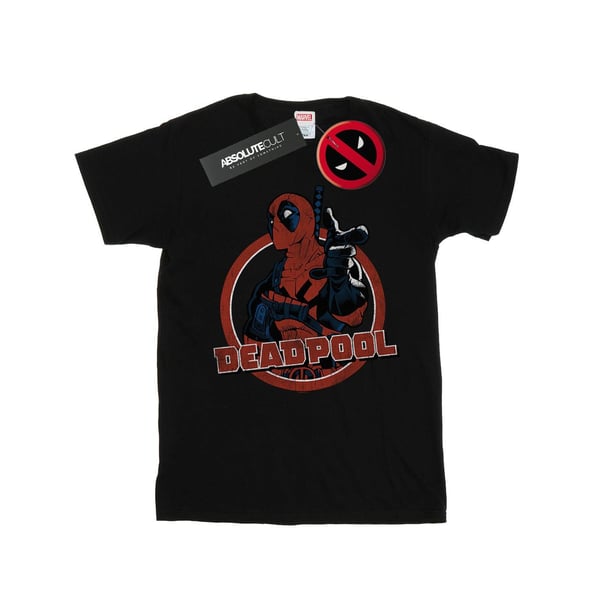 Marvel Dam Deadpool Gun Finger T-shirt i bomull i Boyfriend-modell