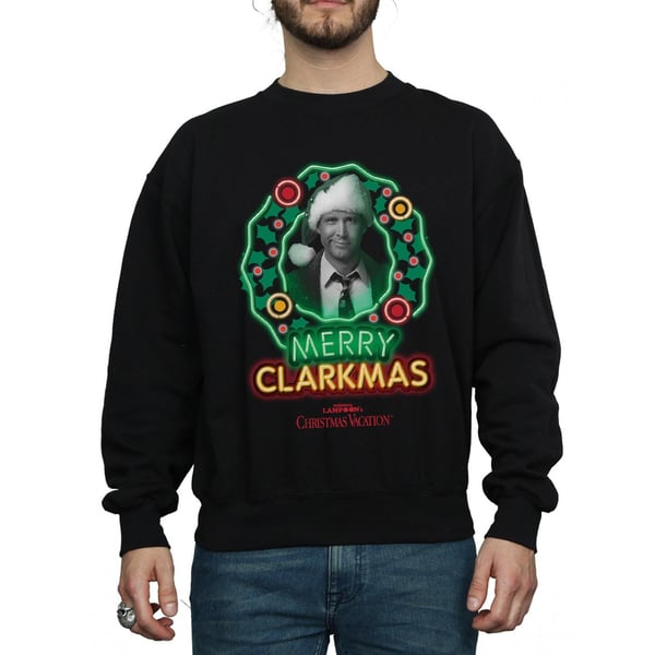 National Lampoon´s Christmas Vacation Mens Greyscale Clarkmas Christmas Sweatshirt