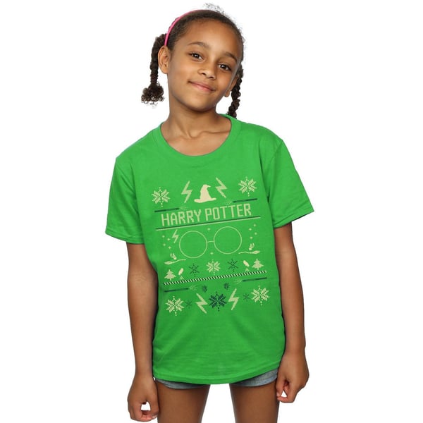 Harry Potter Girls Christmas Pattern Cotton T-Shirt