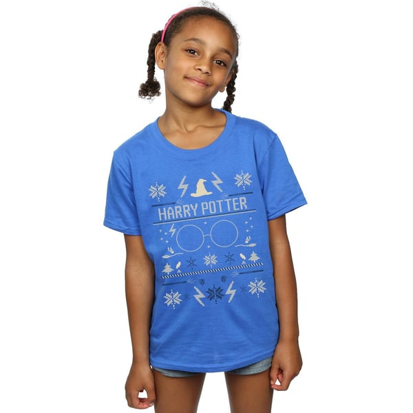 Harry Potter Girls Christmas Pattern Cotton T-Shirt