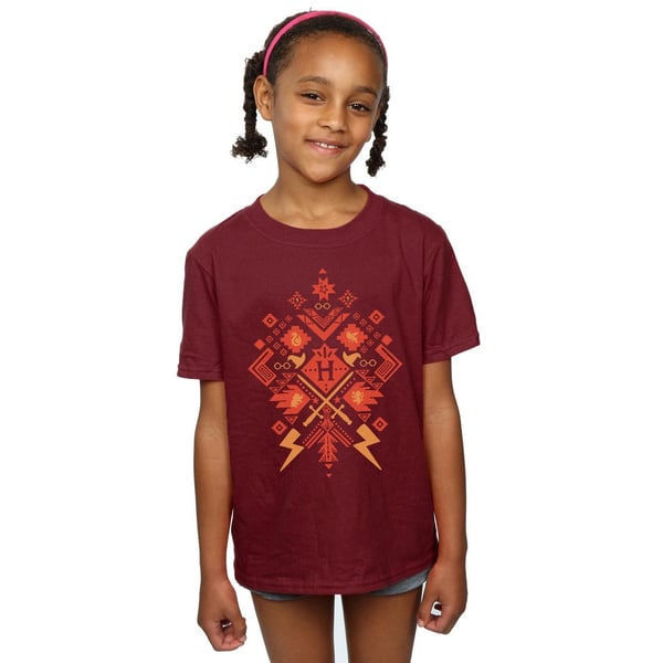Harry Potter Girls Christmas Fair Isle Cotton T-Shirt