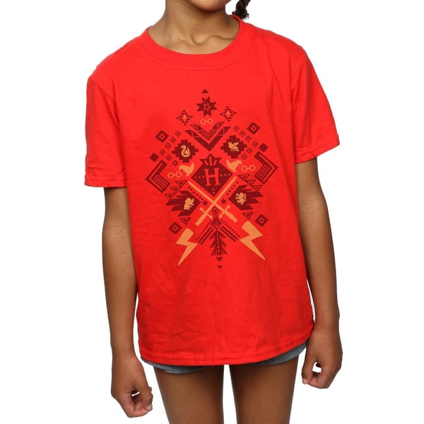 Harry Potter Girls Christmas Fair Isle Cotton T-Shirt