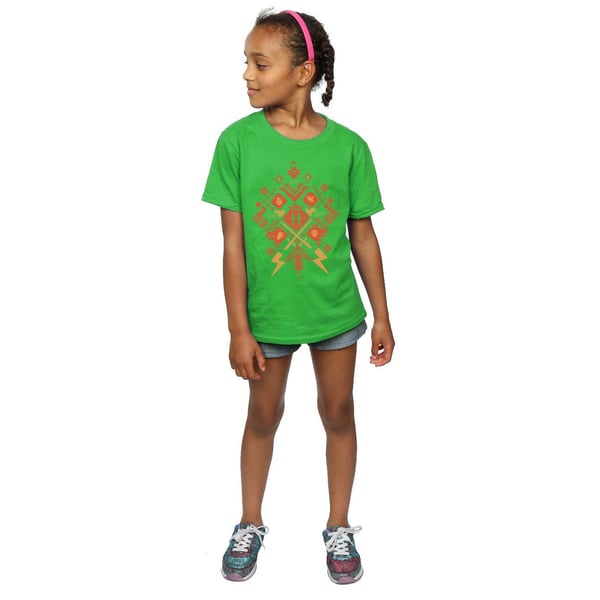 Harry Potter Girls Christmas Fair Isle Cotton T-Shirt